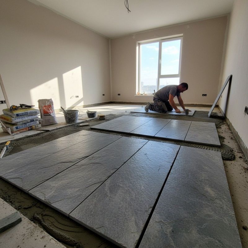 River Stone Installation